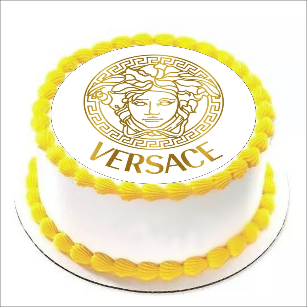 Versace 8 INCH PRE-CUT Circle EDIBLE Icing Cake Topper