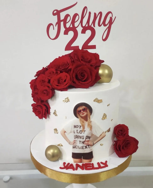 Taylor Swift 4 INCH (WIDTH) PRE-CUT Edible Icing Cake Topper