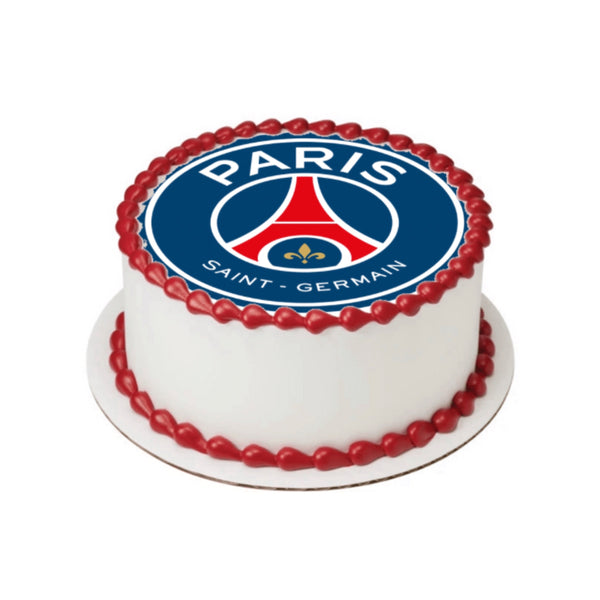 Paris SG Logo Edible Icing PRE-CUT Cake Topper 3/4/5/8 INCH CIRCLE 12x5cm CUPCAKE SHEET