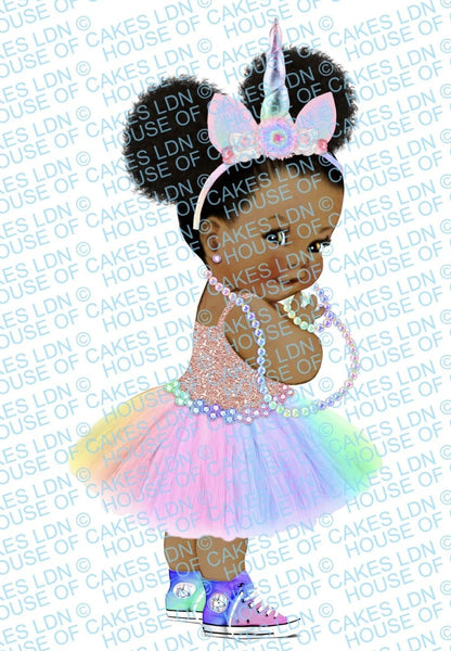 Afro Puffs Baby Edible Icing PRE - CUT Cake Topper - House of Cakes