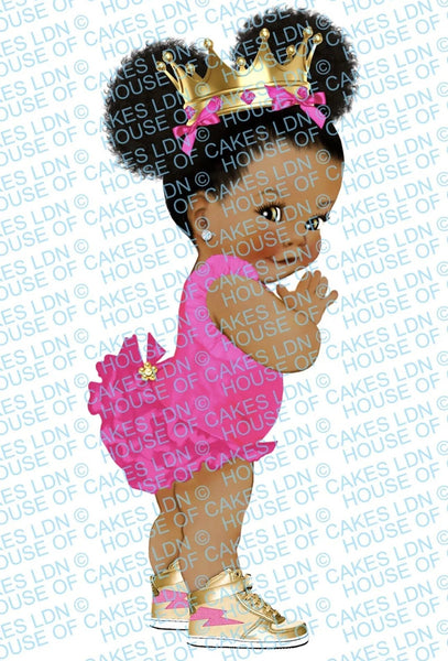 Afro Puffs Baby Edible Icing PRE - CUT Cake Topper - House of Cakes