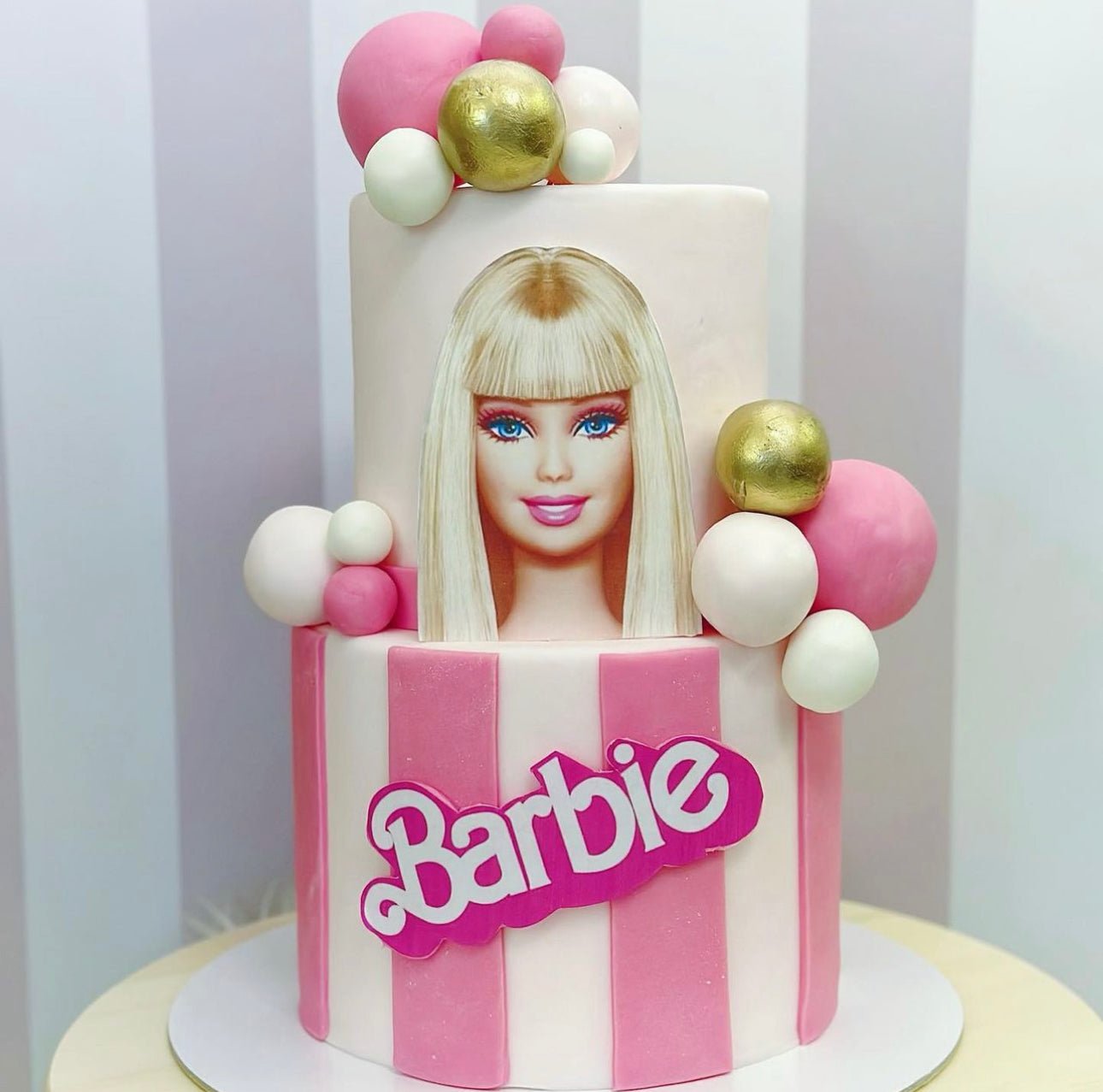 Barbie Logo EDIBLE Icing PRE - CUT Cake Topper 4 Inch / 5 Inch (Width) - House of Cakes