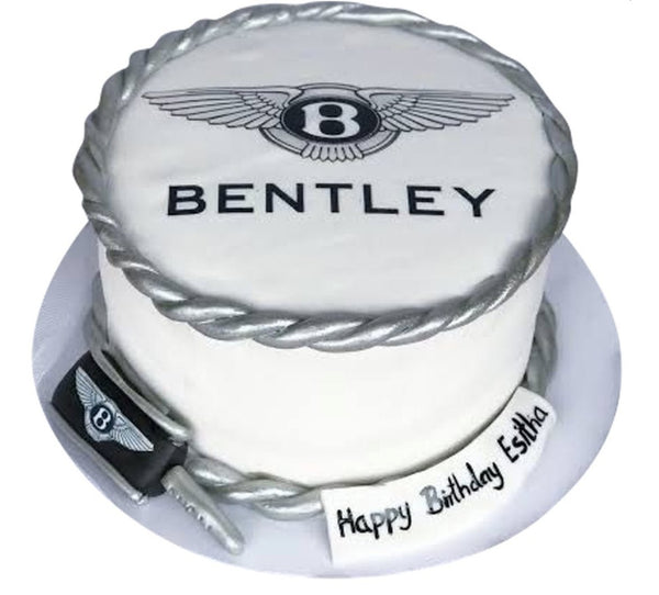 Bentley Logo 4 INCH/ 5 INCH HEIGHT Logo Pre - Cut Edible Icing Cake Topper - House of Cakes