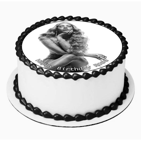 Beyoncé Inspired 8 INCH Pre - Cut Edible Icing Cake Topper Decorations - House of Cakes