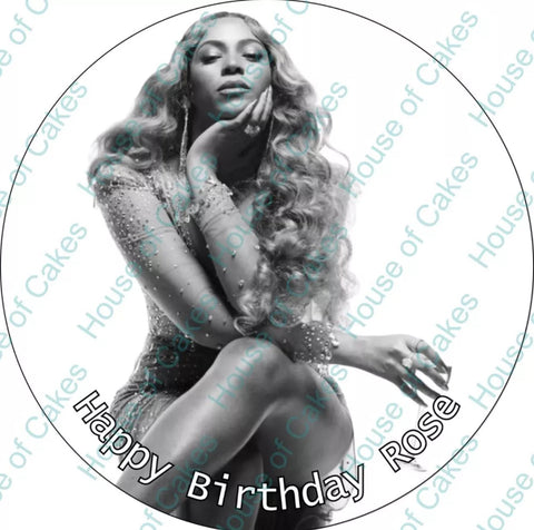 Beyoncé Inspired 8 INCH Pre - Cut Edible Icing Cake Topper Decorations - House of Cakes