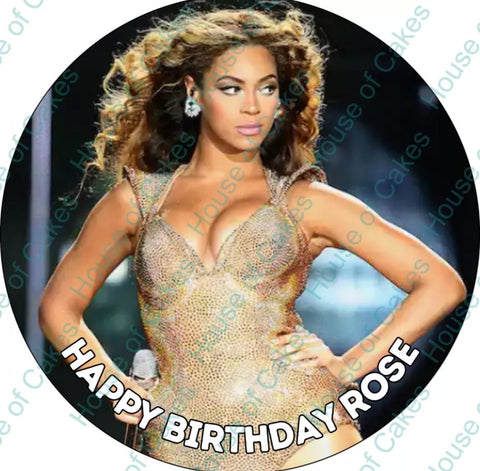 Beyoncé Inspired 8 INCH Pre - Cut Edible Icing Cake Topper Decorations - House of Cakes