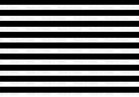 Black & White Vertical Stripes EDIBLE A4 Cake Wrap Cake Decoration - House of Cakes