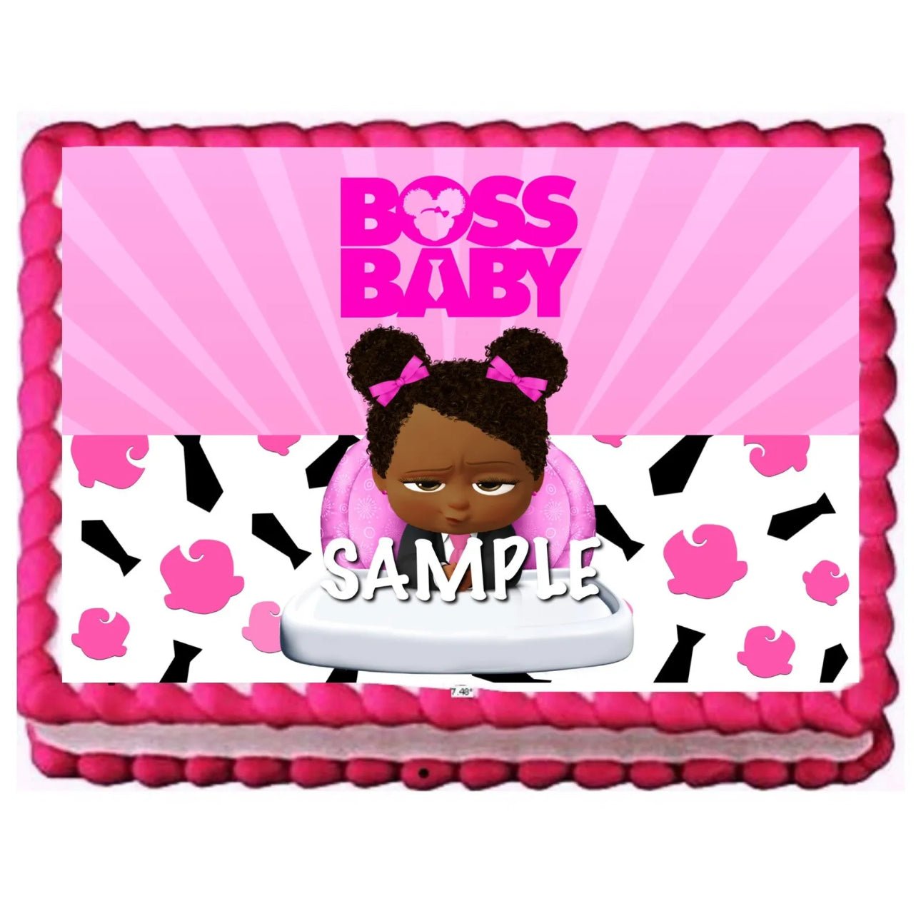 Boss Baby INSPIRED Afro Girl A4 EDIBLE ICING CAKE TOPPER DECORATION - House of Cakes