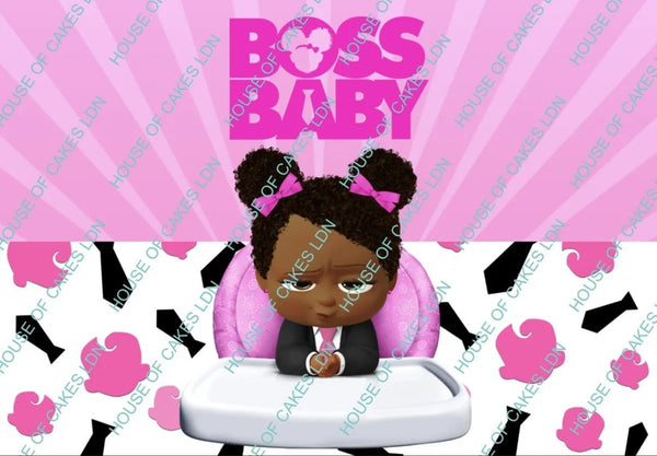 Boss Baby INSPIRED Afro Girl A4 EDIBLE ICING CAKE TOPPER DECORATION - House of Cakes