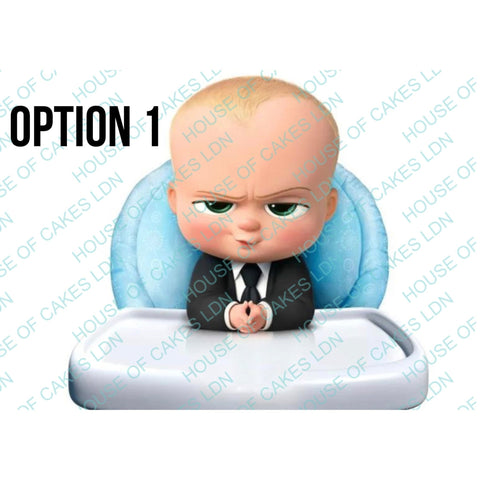 Boss Baby Inspired EDIBLE Icing PRE - CUT 5 Inch Cake Topper - House of Cakes