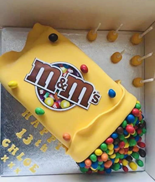 Candy PRE CUT 4 INCH / 5 INCH Edible Icing M&M Logo Birthday Cake Topper Decorations - House of Cakes