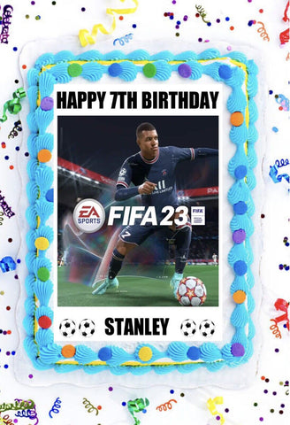 FIFA 23 INSPIRED PERSONALISED EDIBLE A4 ICING BIRTHDAY CAKE TOPPER DECORATION - House of Cakes