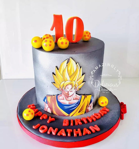 Goku Dragonball Z EDIBLE Icing PRE - CUT Cake Topper 4 INCH / 5 INCH - House of Cakes