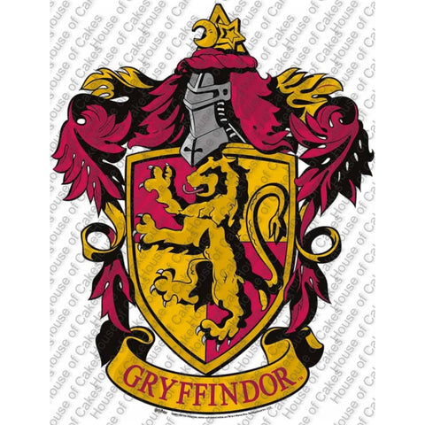 Gryffindor Crest Edible Icing PRE - CUT Cake Topper 3 INCH/4 INCH / 5 INCH - House of Cakes