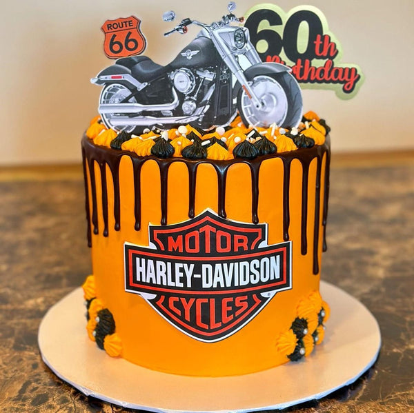 Harley Davidson Edible Icing PRE - CUT Cake Topper 4 INCH / 5 INCH - House of Cakes