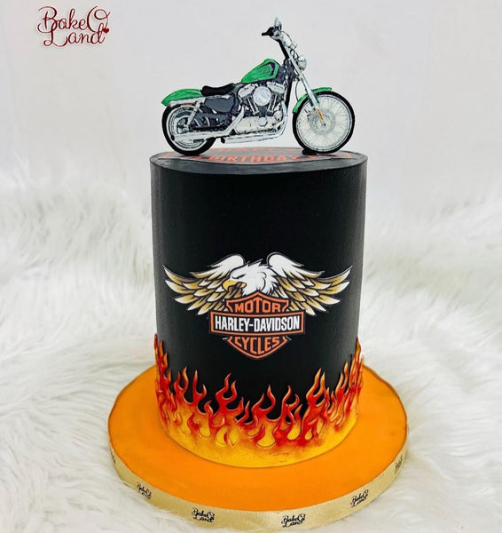 Harley Davidson Edible Icing PRE - CUT Cake Topper 4 INCH / 5 INCH - House of Cakes