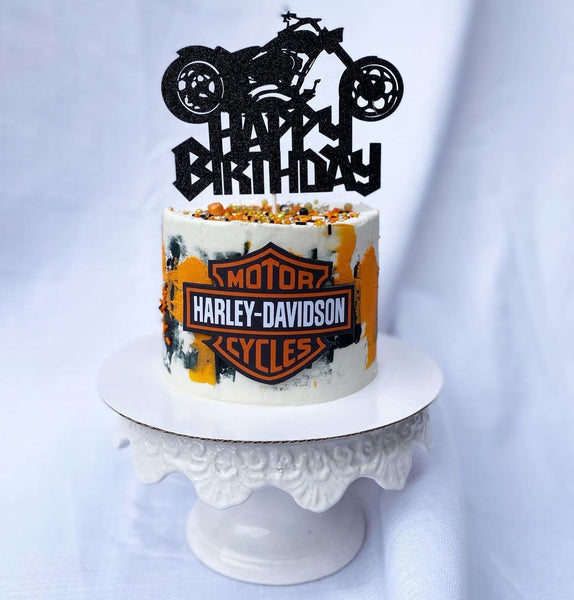 Harley Davidson Edible Icing PRE - CUT Cake Topper 4 INCH / 5 INCH - House of Cakes