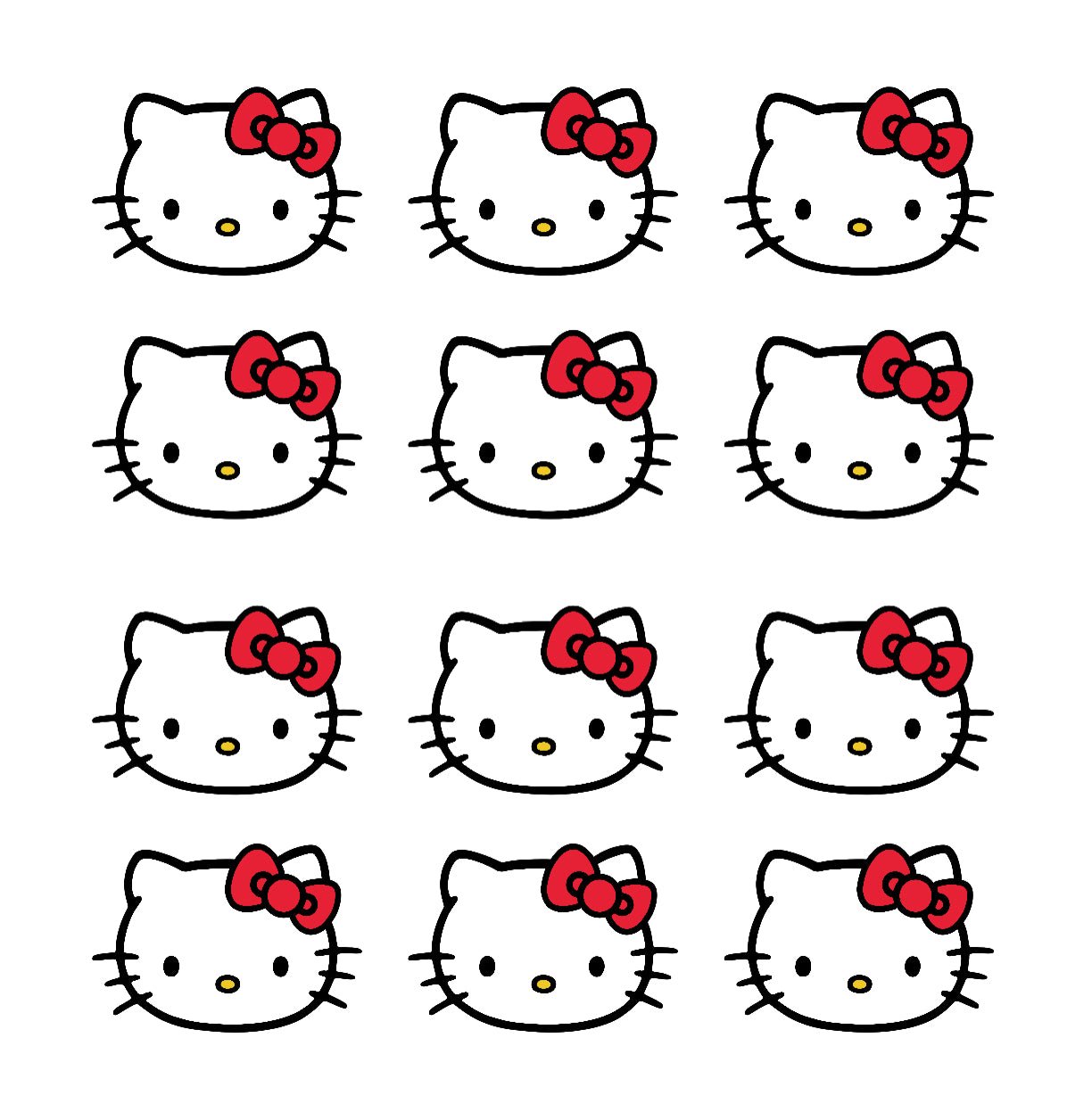 Hello Kitty Edible Icing PRE - CUT 5cm (width) Cupcake Toppers - House of Cakes