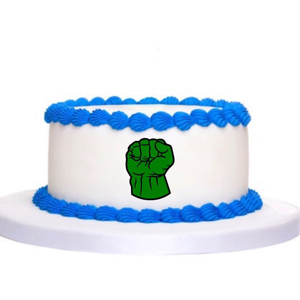 Hulk Fist PRE CUT 4” Edible Icing Logo Birthday Cake Topper Decorations - House of Cakes