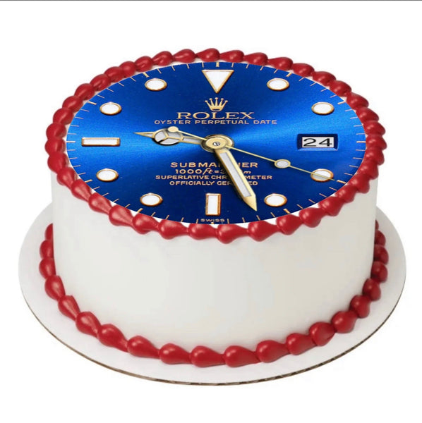 Watch Face EDIBLE Icing EASY PEEL 8 INCH PRE-CUT Cake Topper Sheet Birthday Decoration