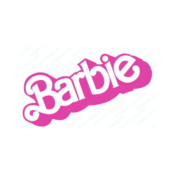 Barbie Logo EDIBLE Icing PRE-CUT Cake Topper 4 Inch / 5 Inch (Width)