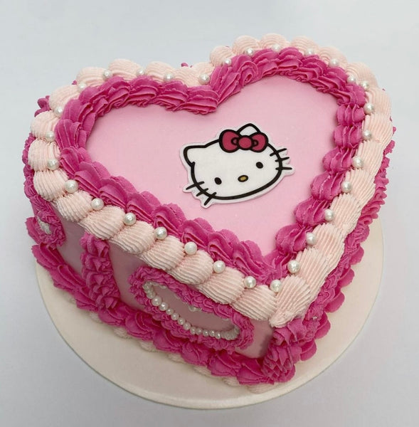 Hello Kitty Face Edible Icing PRE-CUT Cake Topper 4 Inch /5 Inch (width)