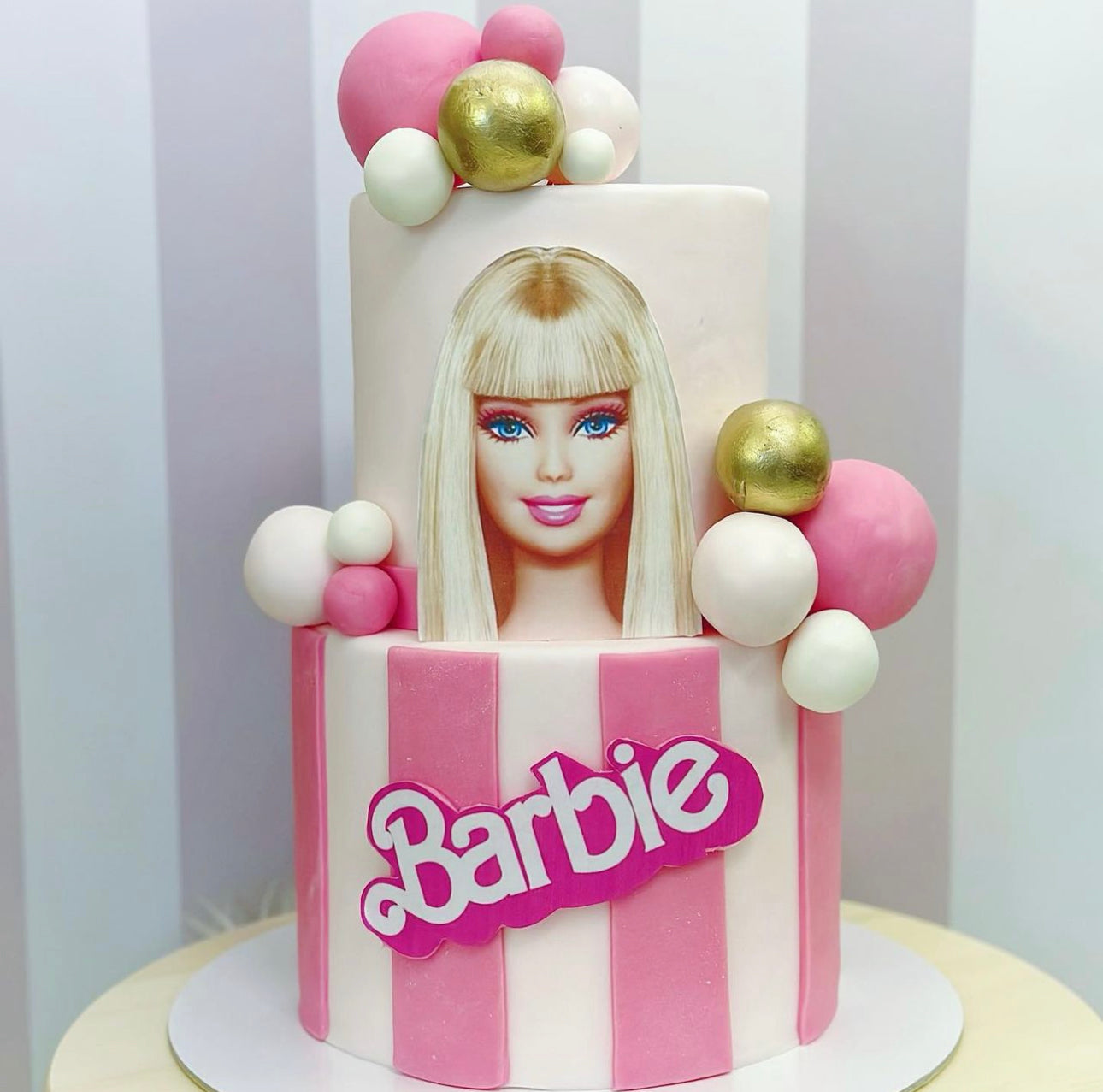 Barbie Logo EDIBLE Icing PRE-CUT Cake Topper 4 Inch / 5 Inch (Width)