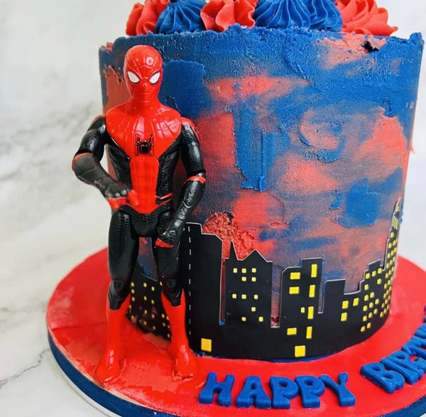 PRE-CUT Superhero Skyline building Silhouette Cake Topper Icing Sheet