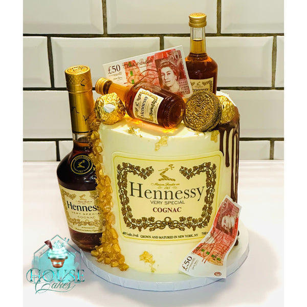 Personalised Hennessy Label EDIBLE Icing Cake Topper