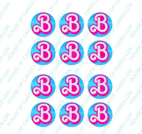 12 x 💕 Barbie 💕 Edible Icing PRE-CUT 5cm (width) Cupcake Toppers