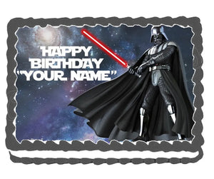 Darth Vadar Star Wars Inspired A4 Edible Icing Sheet Birthday Cake Topper