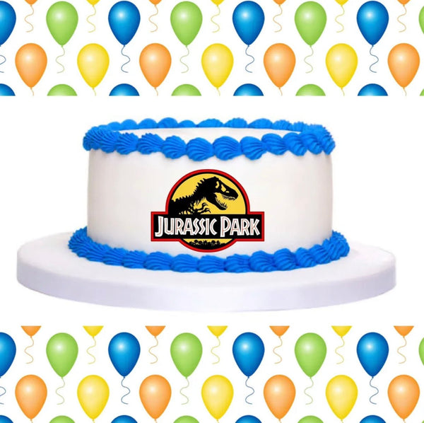 Jurassic Park PRE CUT 5 INCH Edible Icing Logo Cake Topper Decorations Birthday - House of Cakes