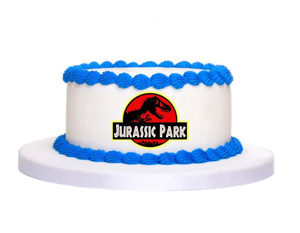 Jurassic Park PRE CUT 5 INCH Edible Icing Logo Cake Topper Decorations Birthday - House of Cakes