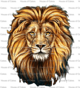 Lion Head PRE CUT 4/5 INCH Edible Icing Cake Topper - House of Cakes