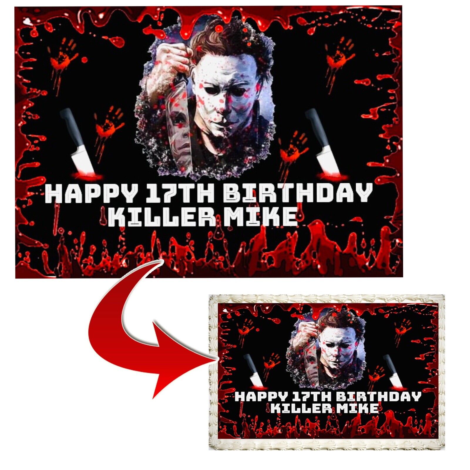 Michael Myers Edible Image Personalised Cake Topper Birthday A4 Icing Sheet - House of Cakes