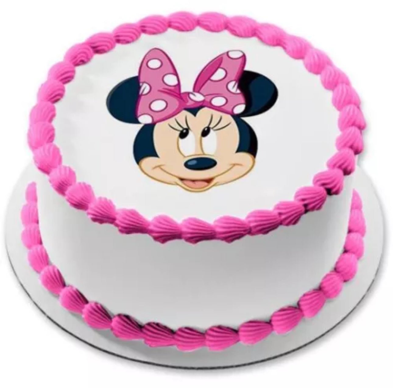 Minnie Mouse Face EDIBLE Icing PRE - CUT Cake Topper 4 INCH / 5 INCH (WIDTH) - House of Cakes