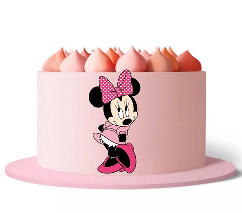 Minnie Mouse Pre Cut 4 Inch Edible Icing Image Cake Decoration - House of Cakes