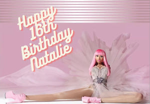 Nicki Barbie INSPIRED A4 EDIBLE ICING BIRTHDAY CAKE TOPPER - House of Cakes