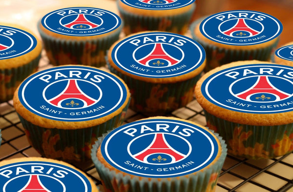 Paris SG Logo Edible Icing PRE - CUT Cake Topper 3/4/5/8 INCH CIRCLE 12x5cm CUPCAKE SHEET - House of Cakes