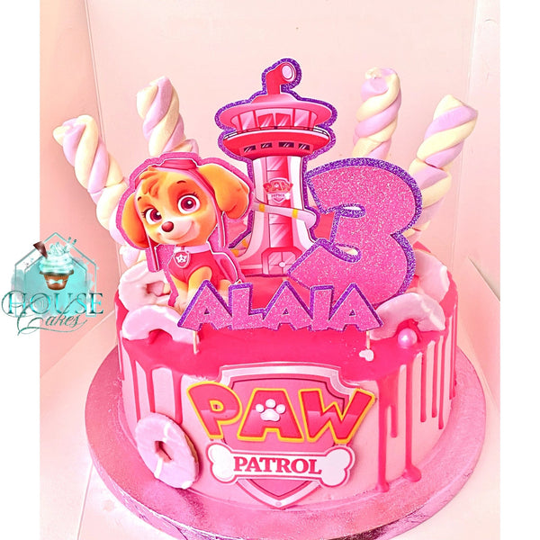 Paw Patrol Pink Edible Icing PRE - CUT Cake Topper 4 INCH / 5 INCH - House of Cakes