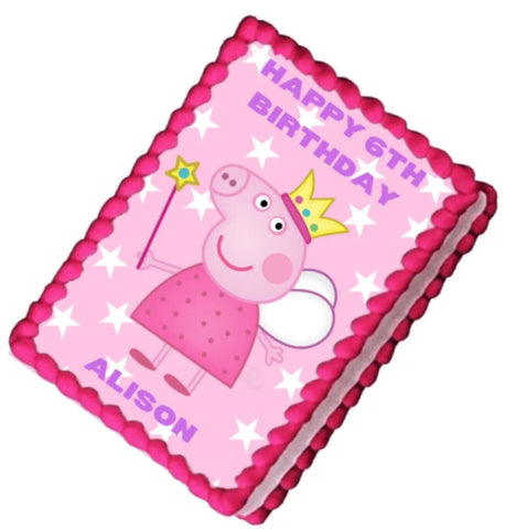 Peppa Pig PERSONALISED EDIBLE A4 Icing Sheet Birthday Cake Topper - House of Cakes