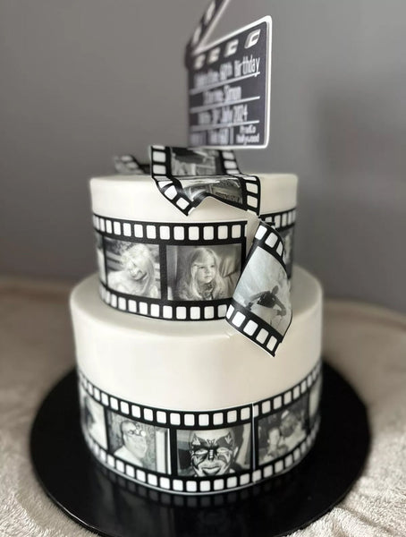 Personalised EDIBLE 3x Filmstrips Film Reel UNCUT Icing Cake Topper Add Your Own Photos! - House of Cakes