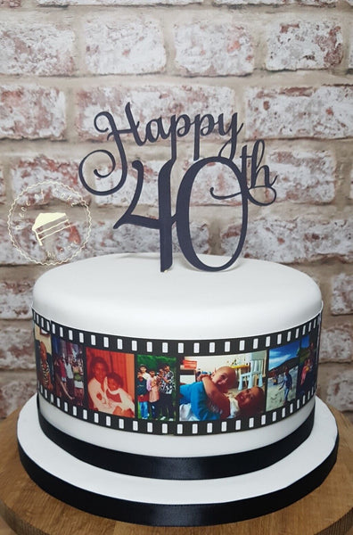 Personalised EDIBLE 3x Filmstrips Film Reel UNCUT Icing Cake Topper Add Your Own Photos! - House of Cakes