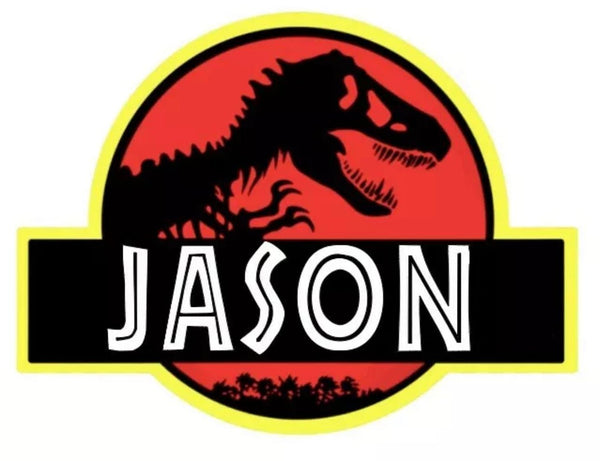 Personalised Jurassic Park PRE CUT 5 INCH Edible Icing Logo Cake Topper Decorations - House of Cakes