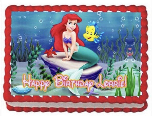 PERSONALISED Mermaid Edible Icing Cake Topper - House of Cakes