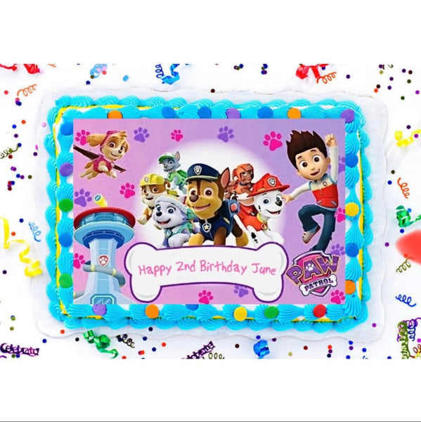 PERSONALISED Paw Patrol EDIBLE A4 Icing Sheet Birthday Cake Topper Decoration - House of Cakes