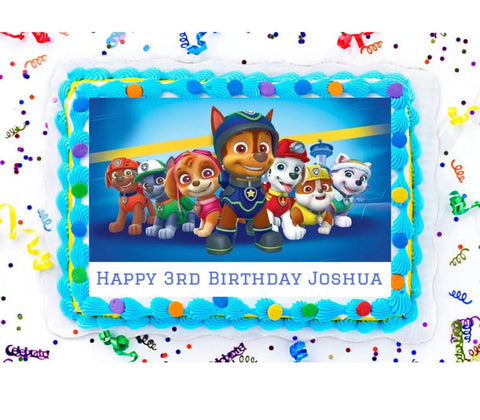 PERSONALISED Paw Patrol EDIBLE A4 Icing Sheet Birthday Cake Topper Decoration - House of Cakes