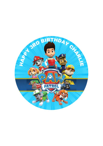 PERSONALISED Paw Patrol Inspired 8 INCH PRE - Cut EDIBLE Icing Birthday Cake Topper Decoration - House of Cakes