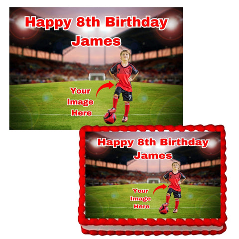 Personalised Picture A4 EDIBLE ICING SHEET Football Pitch Cake Topper Cake Decorations Personalised - House of Cakes