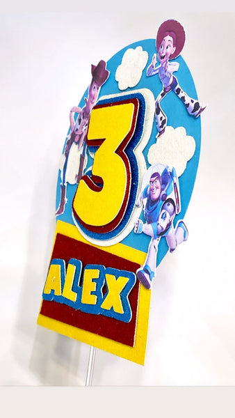 Personalised Toy Story 3D Glitter Card Cake Topper - House of Cakes